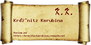 Kránitz Kerubina névjegykártya